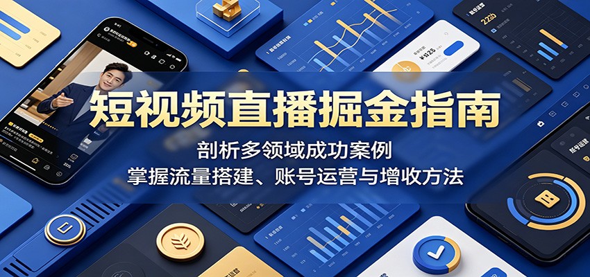 短视频直播掘金指南：剖析多领域成功案例，掌握流量搭建、账号运营与增收方法-heixxmi