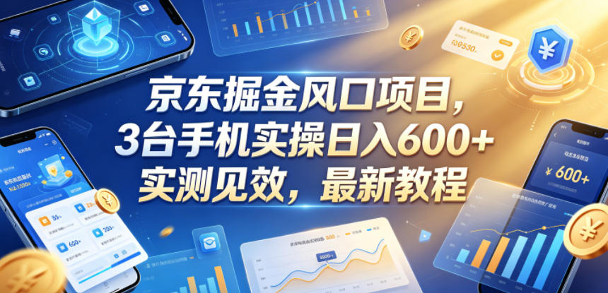 京东掘金风口项目，3台手机实操日入600+，实测见效，最新教程【揭秘】-heixxmi