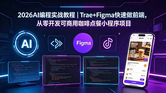 2026AI编程实战教程｜Trae+Figma快速做前端，从零开发可商用咖啡点餐小程序项目-heixxmi