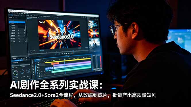 AI剧作全系列实战课：Seedance2.0+Sora2全流程，从改编到成片，批量产出高质量短剧-heixxmi
