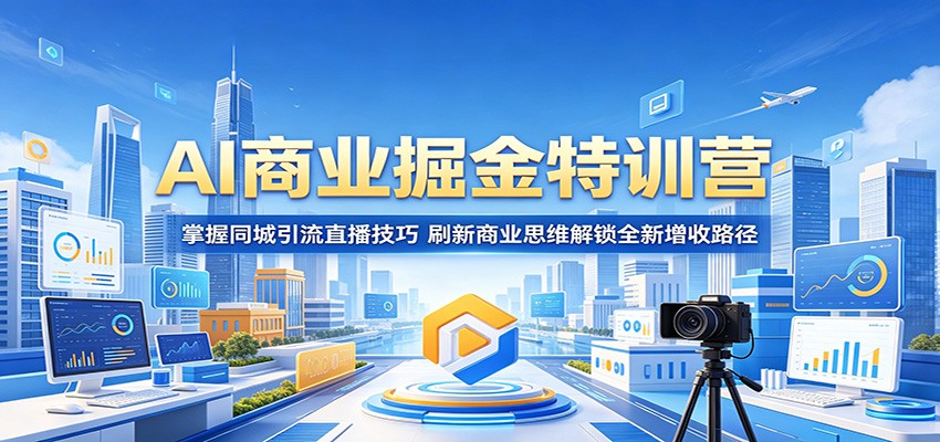 AI商业掘金特训营：掌握同城引流直播技巧，刷新商业思维解锁全新增收路径-heixxmi
