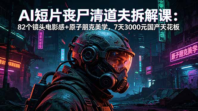 AI短片《丧尸清道夫》拆解课：82个镜头电影感+原子朋克美学，7天3000元国产天花板-heixxmi