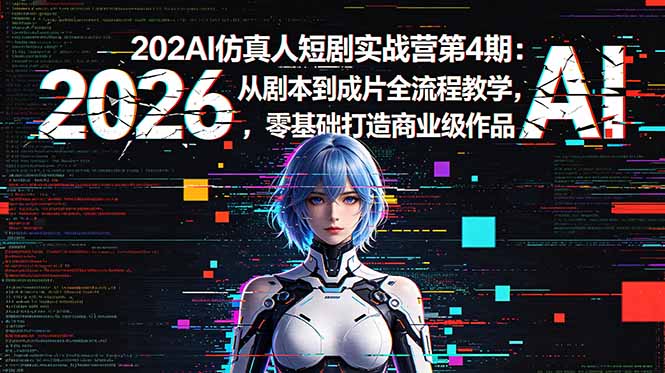 2026AI仿真人短剧实战营第4期：从剧本到成片全流程教学，零基础打造商业级作品-heixxmi