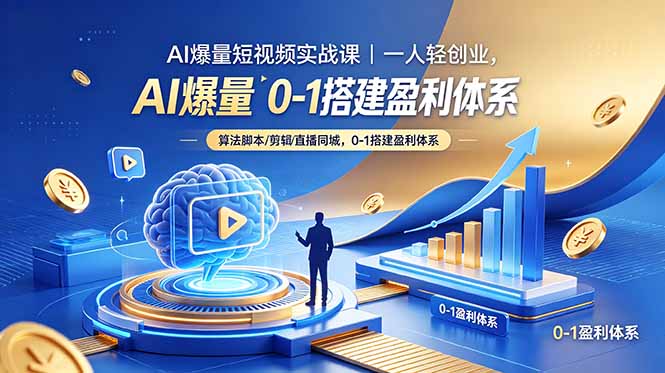 AI爆量短视频实战课｜一人轻创业，算法脚本剪辑直播同城，0-1搭建盈利体系-heixxmi
