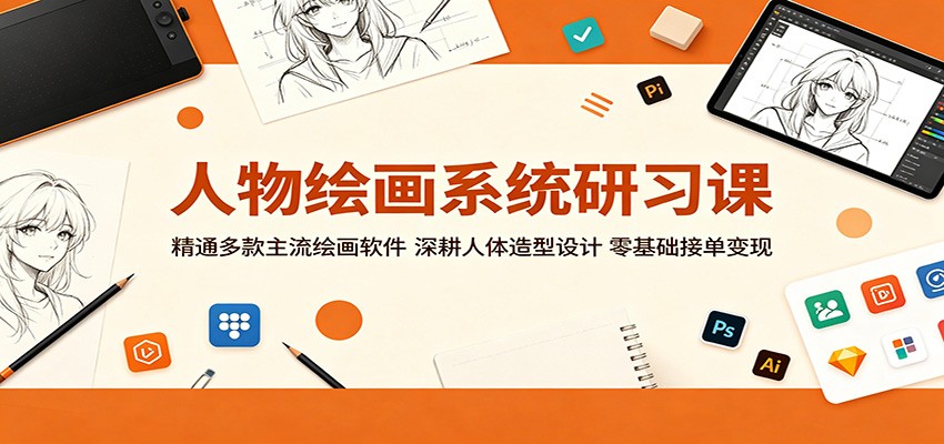 人物绘画系统研习课：精通多款主流绘画软件，深耕人体造型设计，零基础接单变现-heixxmi