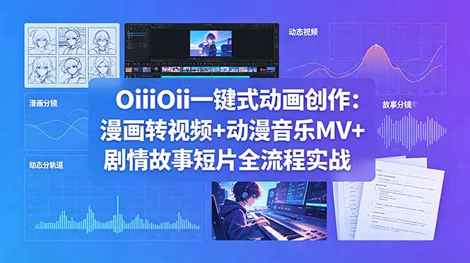 OiiOii一键式动画创作：漫画转视频+动漫音乐MV+剧情故事短片全流程实战-heixxmi