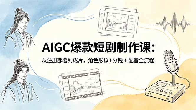 AIGC爆款短剧制作课：从注册部署到成片，角色形象+分镜+配音全流程-heixxmi