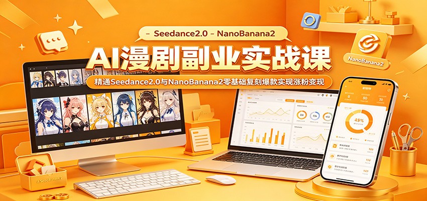 AI漫剧副业实战课：精通Seedance2.0与NanoBanana2零基础复刻爆款实现涨粉变现-heixxmi
