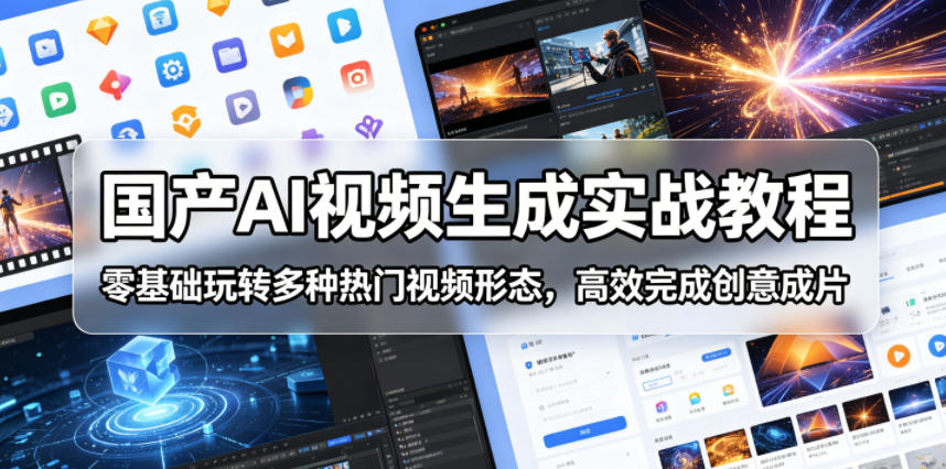 国产AI视频生成实战教程，零基础玩转多种热门视频形态，高效完成创意成片-heixxmi