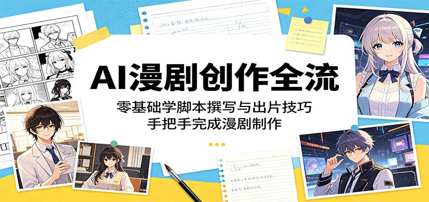 AI漫剧创作全流程：零基础学脚本撰写与出片技巧，手把手完成漫剧制作-heixxmi