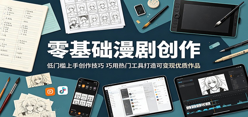 零基础漫剧创作：低门槛上手创作技巧，巧用热门工具打造可变现优质作品-heixxmi