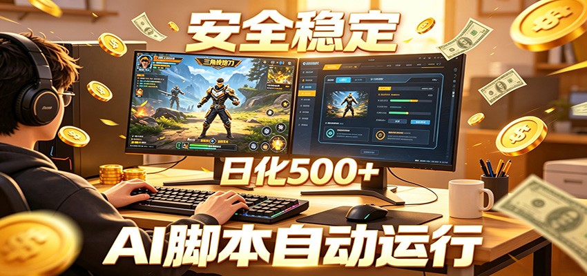 三角洲全自动挂机，AI脚本躺赚，日化500+-heixxmi