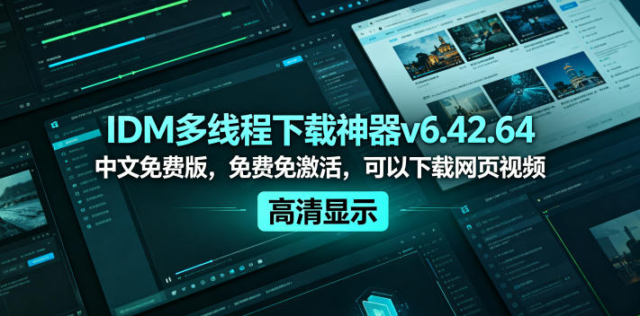 IDM多线程下载神器v6.42.64中文免费版，免费免激活，可以下载网页视频(例如飞书文档内的视频)-heixxmi