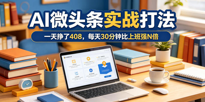 一天挣了408，AI微头条实战打法，每天30分钟比上班强N倍-heixxmi