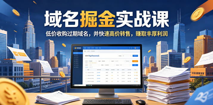 域名交易掘金实战课，低价收购过期域名，并快速高价转售，賺取丰厚利润【原创双语字幕】-heixxmi