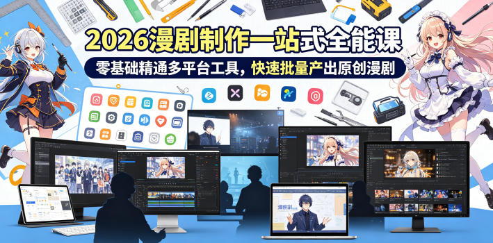 2026 AI漫剧制作一站式全能课，零基础精通多平台工具，快速批量产出原创漫剧-heixxmi