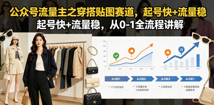 公众号流量主之穿搭贴图赛道，起号快+流量稳，从0-1全流程讲解-heixxmi