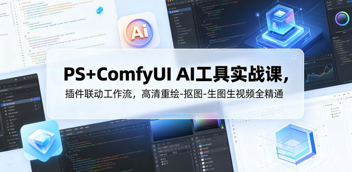 PS+ComfyUI AI工具实战课，插件联动工作流，高清重绘-抠图-生图生视频全精通-heixxmi