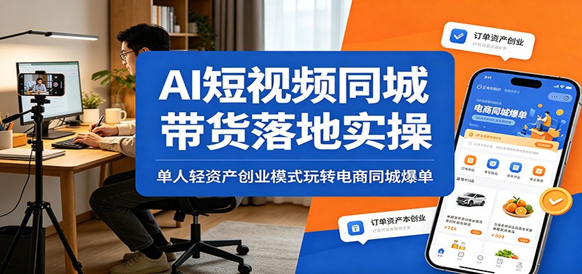 AI短视频同城带货落地实操：单人轻资产创业模式玩转电商同城爆单-heixxmi