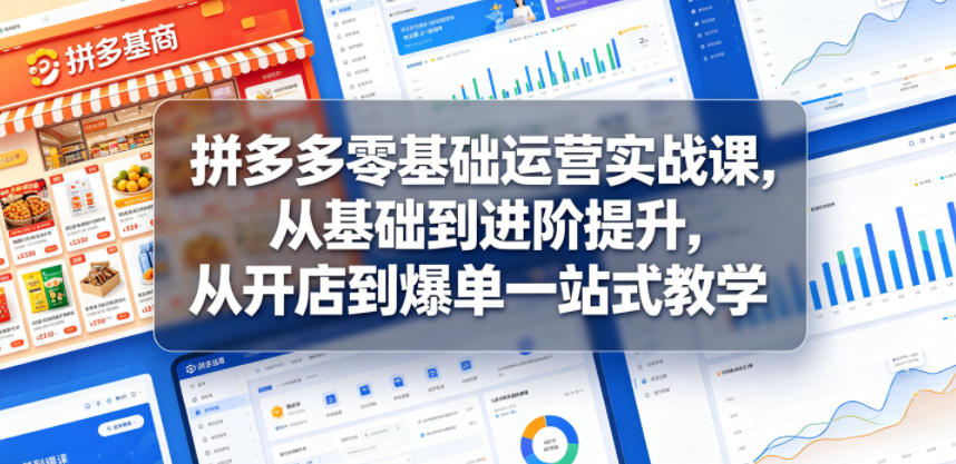 拼多多零基础运营实战课，从基础到进阶提升，从开店到爆单一站式教学-heixxmi