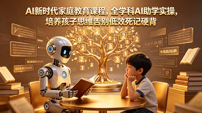 AI新时代家庭教育课程，全学科AI助学实操，培养孩子思维告别低效死记硬背-heixxmi