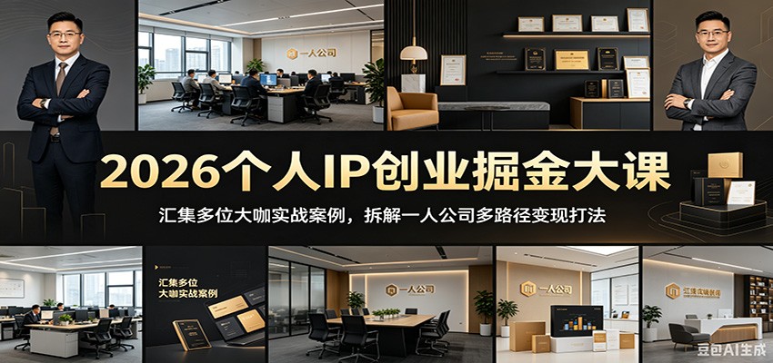 2026个人IP创业掘金大课：汇集多位大咖实战案例，拆解一人公司多路径变现打法-heixxmi