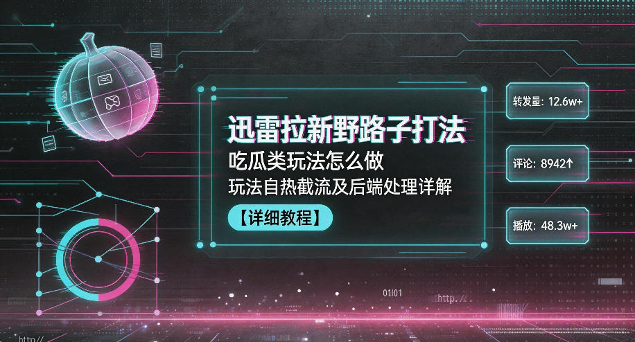迅雷拉新野路子打法，吃瓜类玩法怎么做，玩法自热截流及后端处理详解-heixxmi