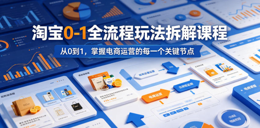 淘宝0-1全流程玩法拆解课程，从0到1，掌握电商运营的每一个关键节点-heixxmi