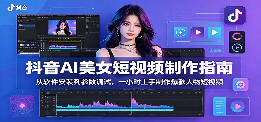 抖音AI美女短视频制作指南：从软件安装到参数调试，一小时上手制作爆款人物短视频-heixxmi