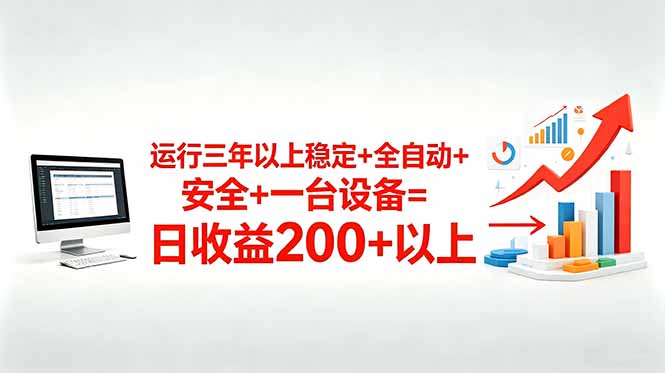 三年以上稳定+全自动+安全+一台设备=日收益200+-heixxmi
