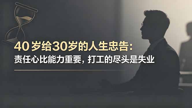 付费文章：40岁给30岁的人生忠告：责任心比能力重要，打工的尽头是失业-heixxmi