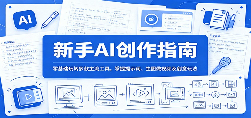 新手AI创作指南：零基础玩转多款主流工具，掌握提示词、生图做视频及创意玩法-heixxmi