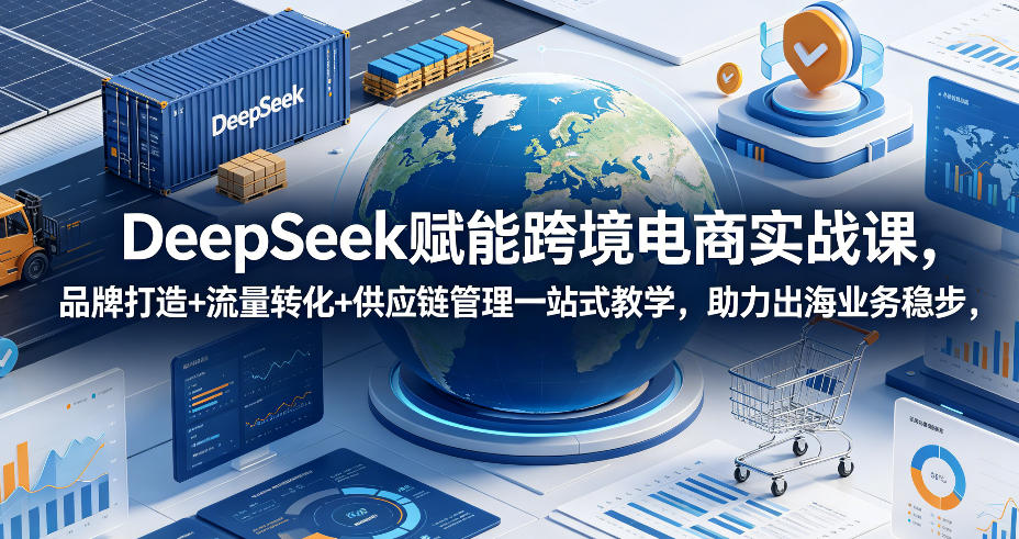 DeepSeek赋能跨境电商实战课，品牌打造+流量转化+供应链管理一站式教学，助力出海业务稳步发展-heixxmi