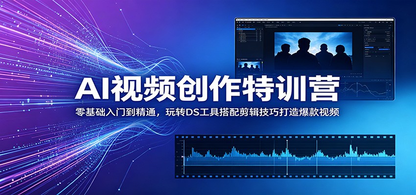 AI视频创作特训营：零基础入门到精通，玩转DS工具搭配剪辑技巧打造爆款视频-heixxmi