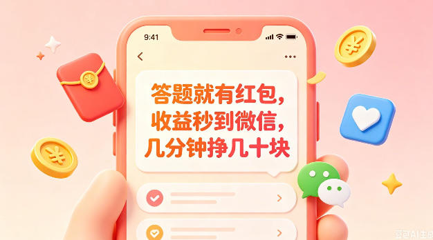 答题就有红包，收益秒到微信，几分钟挣几十块，学生党上班族宝妈都可以玩【揭秘】-heixxmi