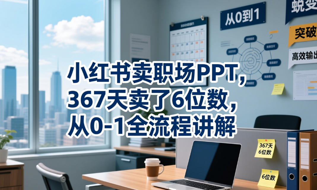 小红书卖职场PPT，367天卖了6位数，从0-1全流程讲解-heixxmi