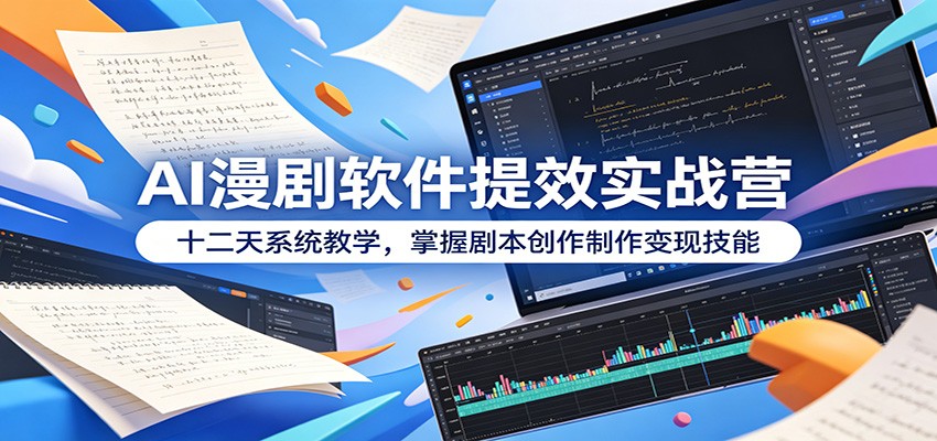 AI漫剧软件提效实战营：十二天系统教学，掌握剧本创作制作变现技能-heixxmi