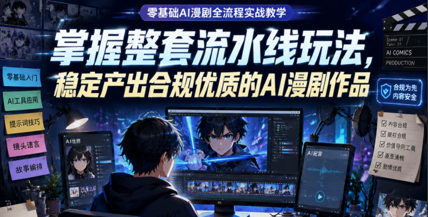 零基础AI漫剧全流程实战教学，掌握整套流水线玩法，稳定产出合规优质的AI漫剧作品-heixxmi