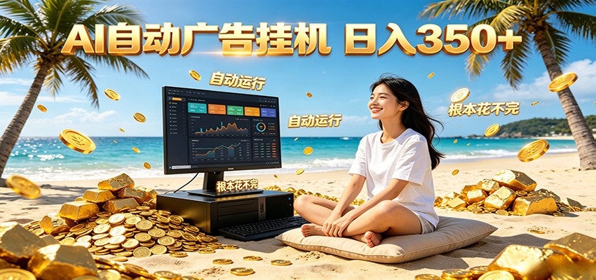 AI自动广告挂机 日入350+ 真正做到躺赚式变现，根本花不完！-heixxmi