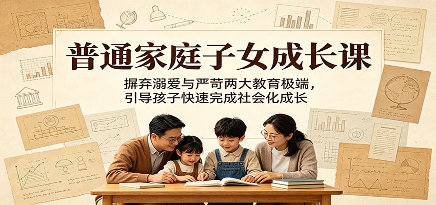 普通家庭子女成长课：摒弃溺爱与严苛两大教育极端，引导孩子快速完成社会化成长-heixxmi