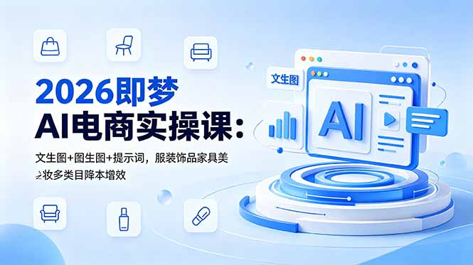 2026即梦AI电商实操课：文生图+图生图+提示词，服装饰品家具美妆多类目降本增效-heixxmi