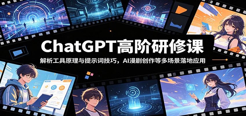 ChatGPT高阶研修课：解析工具原理与提示词技巧，AI漫剧创作等多场景落地应用-heixxmi