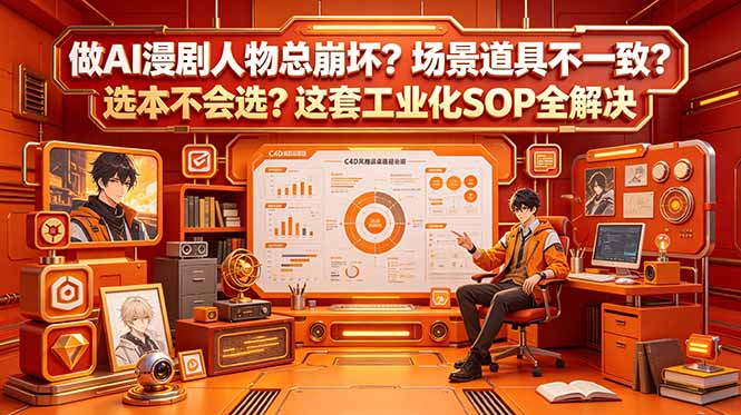做AI漫剧人物总崩坏？场景道具不一致？选本不会选？这套工业化SOP全解决 (更新-heixxmi