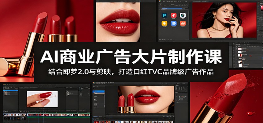 AI商业广告大片制作课：结合即梦2.0与剪映，打造口红TVC品牌级广告作品-heixxmi