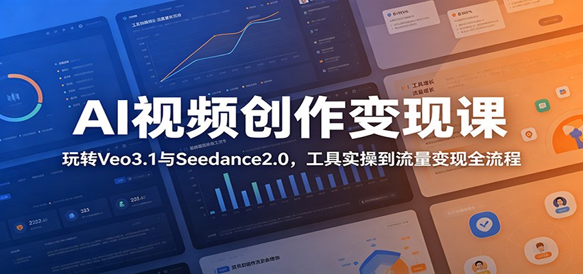 AI视频创作变现课：玩转Veo3.1与Seedance2.0，工具实操到流量变现全流程-heixxmi