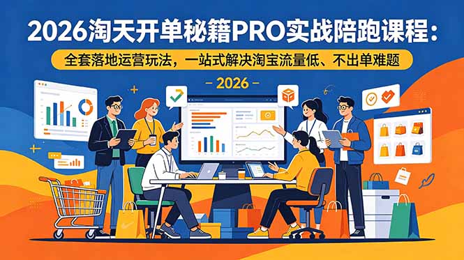 2026淘天开单秘籍PRO实战陪跑课程：全套落地运营玩法，一站式解决淘宝流量低、不出单难题-heixxmi