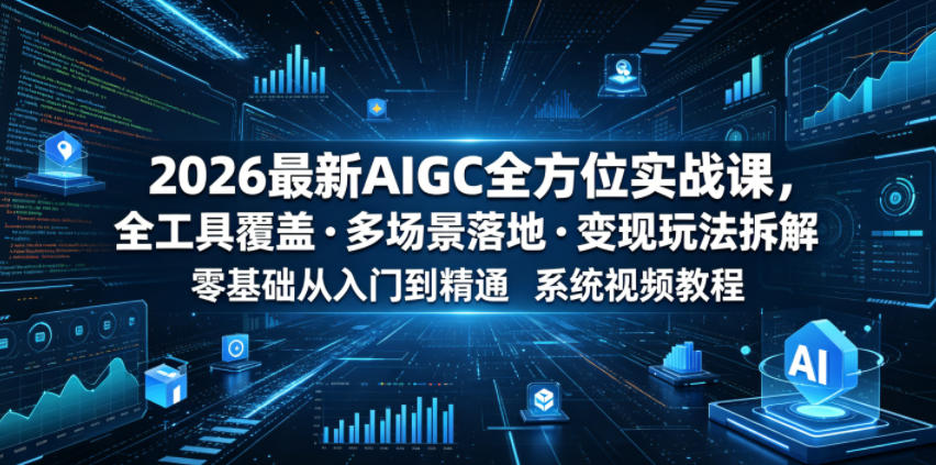 2026最新AIGC全方位实战课，全工具覆盖・多场景落地・变现玩法拆解，零基础从入门到精通系统视频教程-heixxmi
