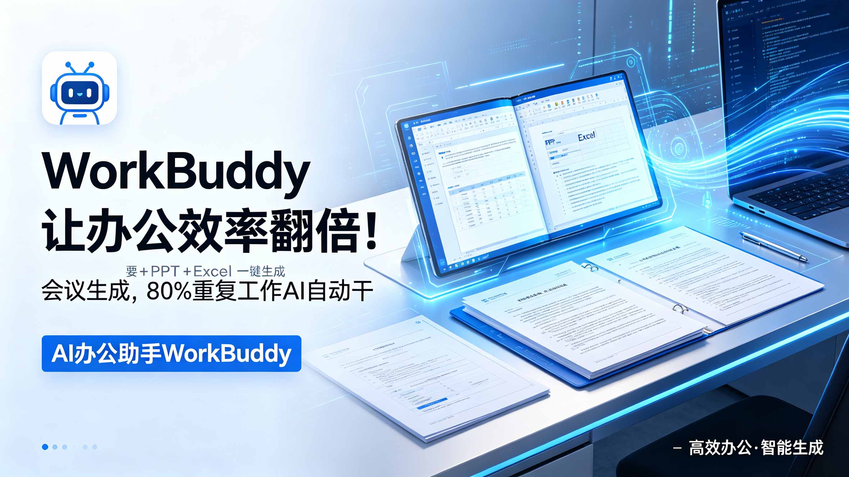 WorkBuddy让办公效率翻倍！会议纪要+PPT+Excel一键生成，80%重复工作AI自动干-heixxmi