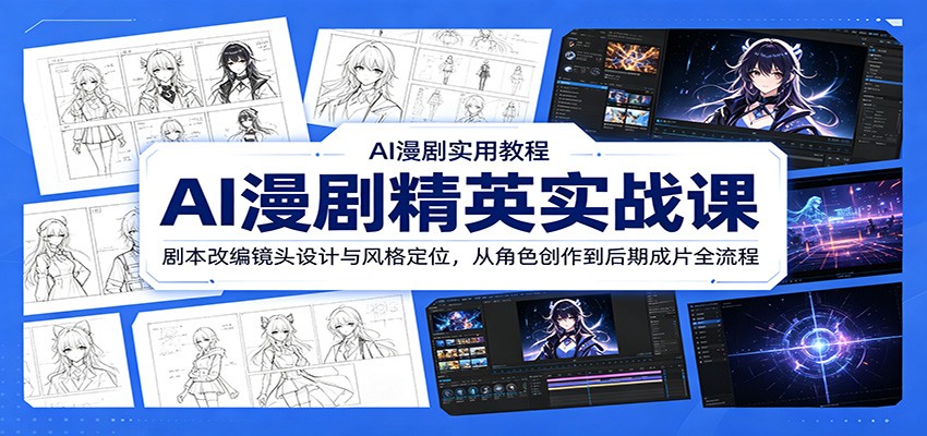 AI漫剧精英实战课：剧本改编镜头设计与风格定位，从角色创作到后期成片全流程-heixxmi