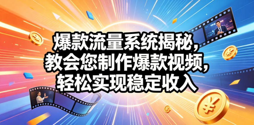 爆款流量系统揭秘，教会您制作爆款视频，轻松实现稳定收入【原创双语字幕】-heixxmi